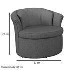 Kit 2 Poltronas Decorativas Sala De Estar 93cm Redonda Rubia