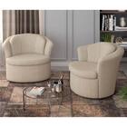 Kit 2 Poltronas Decorativas Sala De Estar 93cm Redonda Rubia