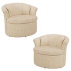 Kit 2 Poltronas Decorativas Sala De Estar 93cm Redonda Rubia