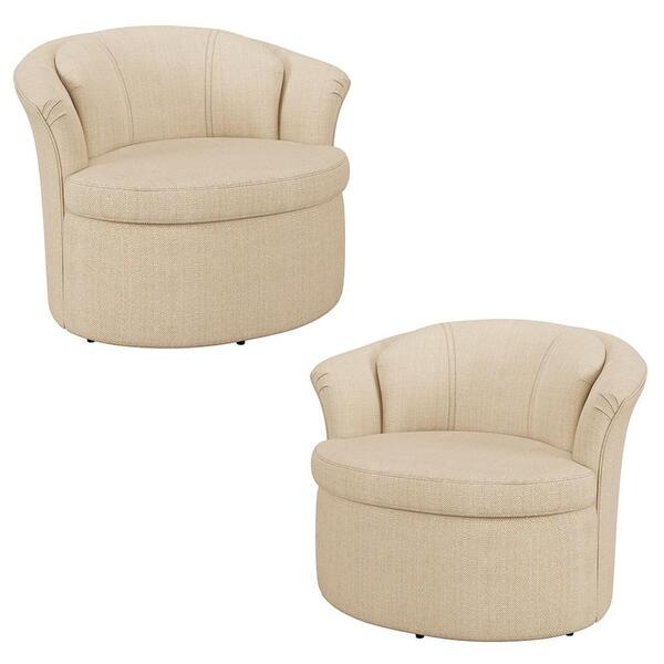 Kit 2 Poltronas Decorativas Sala De Estar 93cm Redonda Rubia