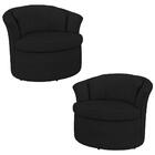 Kit 2 Poltronas Decorativas Sala De Estar 93cm Redonda Rubia