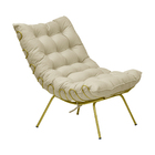 Kit 2 Poltronas Decorativas Sala De Estar Abel Base De Ferro