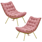 Kit 2 Poltronas Decorativas Sala De Estar Abel Base De Ferro