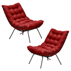 Kit 2 Poltronas Decorativas Sala De Estar Abel Base De Ferro