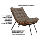 Kit 2 Poltronas Decorativas Sala De Estar Abel Base De Madeir