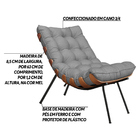 Kit 2 Poltronas Decorativas Sala De Estar Abel Base De Madeir