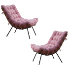 Kit 2 Poltronas Decorativas Sala De Estar Abel Base De Madeir