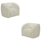 Kit 2 Poltronas Decorativas Sala De Estar Adam Boucle Off Whi