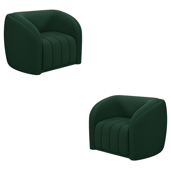 Kit 2 Poltronas Decorativas Sala De Estar Adam Veludo Verde G