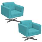 Kit 2 Poltronas Decorativas Sala De Estar Ana Azul Tiffany