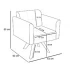 Kit 2 Poltronas Decorativas Sala De Estar Ana Bege