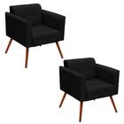 Kit 2 Poltronas Decorativas Sala De Estar Ana Preto