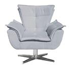 Kit 2 Poltronas Decorativas Sala De Estar Base Giratória Crom