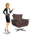 Kit 2 Poltronas Decorativas Sala De Estar Base Giratória Crom