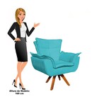 Kit 2 Poltronas Decorativas Sala De Estar Base Giratória Made