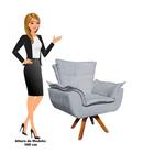 Kit 2 Poltronas Decorativas Sala De Estar Base Giratória Made