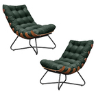 Kit 2 Poltronas Decorativas Sala De Estar Caim Base De Madeir