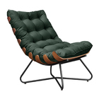 Kit 2 Poltronas Decorativas Sala De Estar Caim Base De Madeir