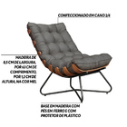 Kit 2 Poltronas Decorativas Sala De Estar Caim Base De Madeir