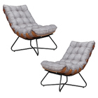 Kit 2 Poltronas Decorativas Sala De Estar Caim Base De Madeir