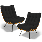 Kit 2 Poltronas Decorativas Sala De Estar Costela L02 Suede P