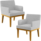 Kit 2 Poltronas Decorativas Sala De Estar E Recepção Base Mel