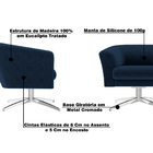 Kit 2 Poltronas Decorativas Sala De Estar Gizé Suede Azul G52