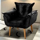 Kit 2 Poltronas Decorativas Sala De Estar Opala Suede Preto