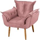 Kit 2 Poltronas Decorativas Sala De Estar Opala Suede Rosê