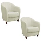 Kit 2 Poltronas Decorativas Sala De Estar Pés Madeira Kairós