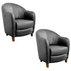 Kit 2 Poltronas Decorativas Sala De Estar Pés Madeira Kairós