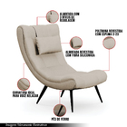 Kit 2 Poltronas Decorativas Sala De Estar Pés Palito Letty Ve