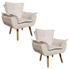 Kit 2 Poltronas Decorativas Sala De Estar Pés Palito Opla Sue