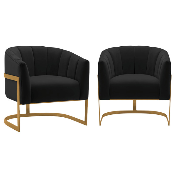 Kit 2 Poltronas Decorativas Sala De Estar Recepção Mavie Base