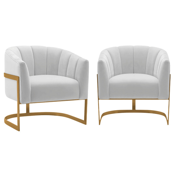 Kit 2 Poltronas Decorativas Sala De Estar Recepção Mavie Base