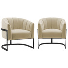 Kit 2 Poltronas Decorativas Sala De Estar Recepção Mavie Base