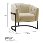 Kit 2 Poltronas Decorativas Sala De Estar Recepção Mavie Base