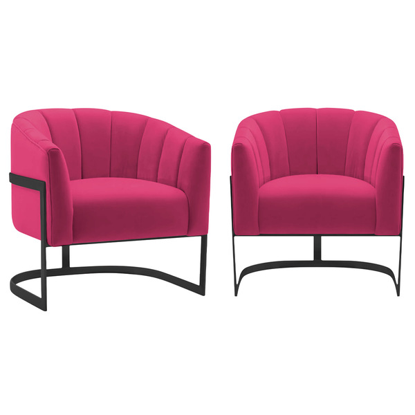 Kit 2 Poltronas Decorativas Sala De Estar Recepção Mavie Base