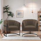 Kit 2 Poltronas Decorativas Sala De Estar Recepção Mavie Base