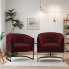 Kit 2 Poltronas Decorativas Sala De Estar Recepção Mavie Base