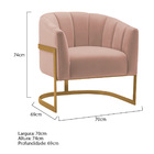 Kit 2 Poltronas Decorativas Sala De Estar Recepção Mavie Base