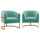 Kit 2 Poltronas Decorativas Sala De Estar Recepção Mavie Base