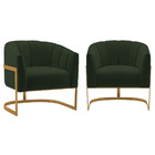 Kit 2 Poltronas Decorativas Sala De Estar Recepção Mavie Base