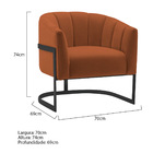 Kit 2 Poltronas Decorativas Sala De Estar Recepção Mavie Base