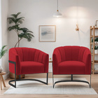 Kit 2 Poltronas Decorativas Sala De Estar Recepção Mavie Base