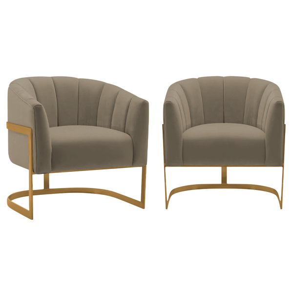 Kit 2 Poltronas Decorativas Sala De Estar Recepção Mavie Base