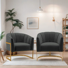 Kit 2 Poltronas Decorativas Sala De Estar Recepção Mavie Base