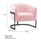 Kit 2 Poltronas Decorativas Sala De Estar Recepção Mavie Base