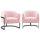 Kit 2 Poltronas Decorativas Sala De Estar Recepção Mavie Base