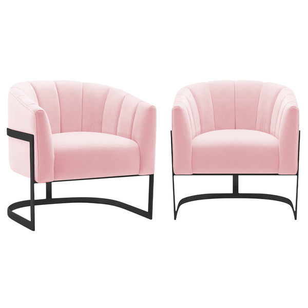 Kit 2 Poltronas Decorativas Sala De Estar Recepção Mavie Base